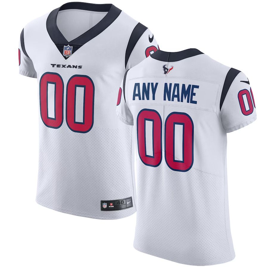 Men Houston Texans Nike White Vapor Untouchable Custom Elite NFL Jersey->houston texans->NFL Jersey